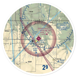 Winner Regional Airport (ICR) VFR Sectional Sticker (30 mile)