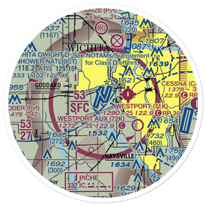Wichita Eisenhower National Airport (ICT) VFR Sectional Sticker (20 mile)