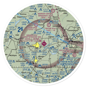 Indiana County/Jimmy Stewart Fld/ Airport (IDI) VFR Sectional Sticker (30 mile)