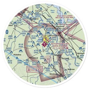 Natchitoches Regional Airport (IER) VFR Sectional Sticker (30 mile)