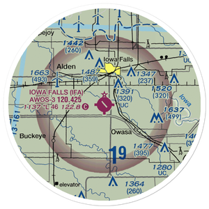 Iowa Falls Municipal Airport (IFA) VFR Sectional Sticker (20 mile)