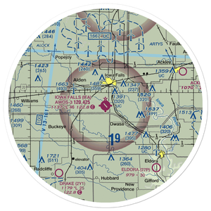 Iowa Falls Municipal Airport (IFA) VFR Sectional Sticker (30 mile)