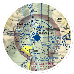 Laughlin Bullhead International Airport (IFP) VFR Sectional Sticker (20 mile)