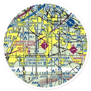 Lansing Municipal Airport (IGQ) VFR Sectional Sticker (20 mile)