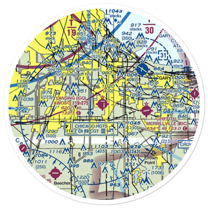 Lansing Municipal Airport (IGQ) VFR Sectional Sticker (30 mile)