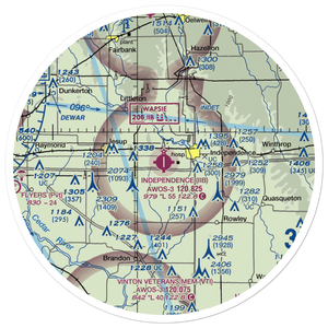 Independence Municipal Airport (IIB) VFR Sectional Sticker (30 mile)
