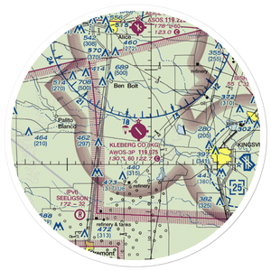 Kleberg County Airport (IKG) VFR Sectional Sticker (30 mile)