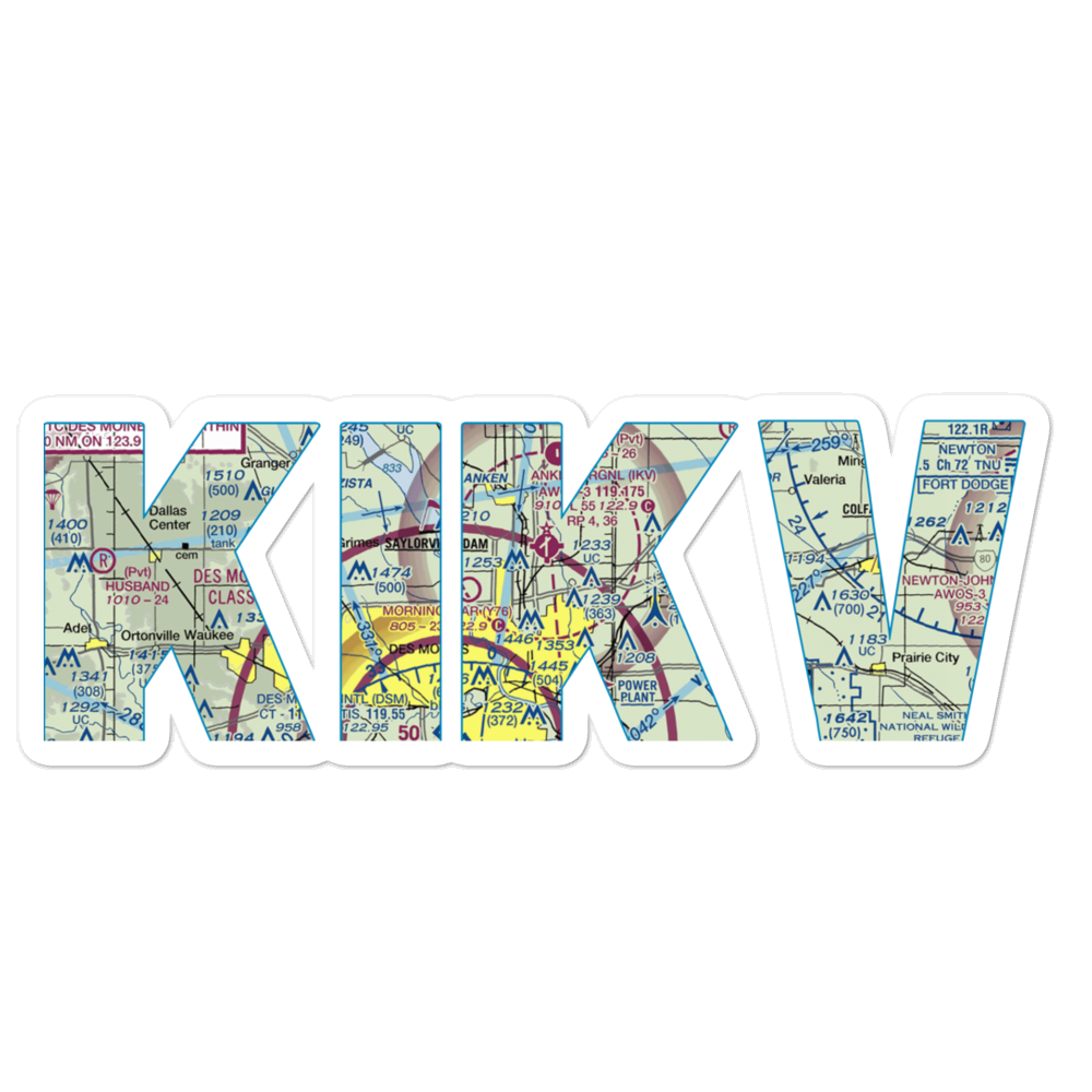 Ankeny Regional Airport (IKV) VFR Sectional Sticker 