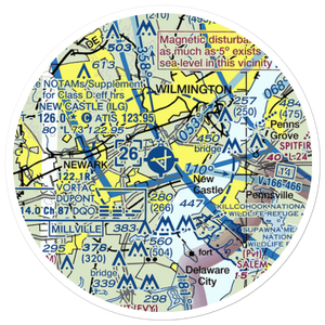 New Castle Airport (ILG) VFR Sectional Sticker (20 mile)