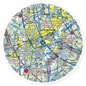 New Castle Airport (ILG) VFR Sectional Sticker (30 mile)