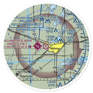Willmar Municipal John L Rice Field (ILL) VFR Sectional Sticker (20 mile)
