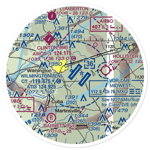 Wilmington Airpark (ILN) VFR Sectional Sticker (20 mile)