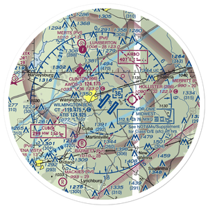 Wilmington Airpark (ILN) VFR Sectional Sticker (30 mile)