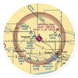 Imperial Municipal Airport (IML) VFR Sectional Sticker (20 mile)