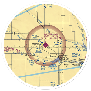 Imperial Municipal Airport (IML) VFR Sectional Sticker (30 mile)