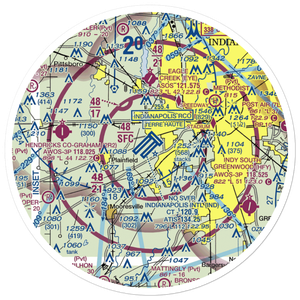 Indianapolis International Airport (IND) VFR Sectional Sticker (30 mile)