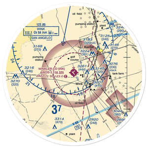 Winkler County Airport (INK) VFR Sectional Sticker (30 mile)