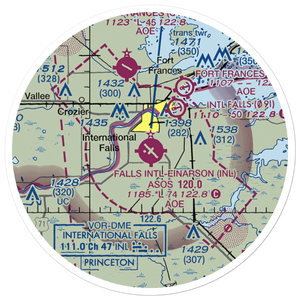 Falls International Airport (INL) VFR Sectional Sticker (20 mile)