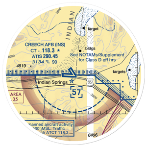 Creech Air Force Base (INS) VFR Sectional Sticker (20 mile)