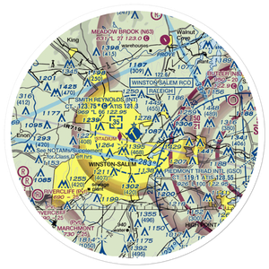 Smith Reynolds Airport (INT) VFR Sectional Sticker (30 mile)
