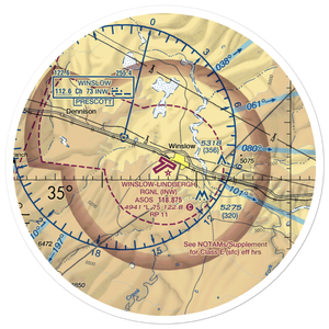 Winslow Lindbergh Regional Airport (INW) VFR Sectional Sticker (30 mile)