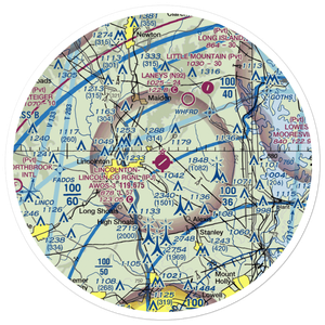 Lincolnton Lincoln County Regional Airport (IPJ) VFR Sectional Sticker (30 mile)