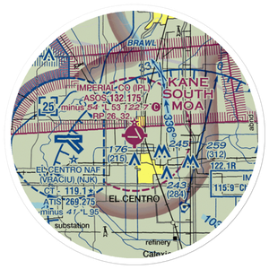 Imperial County Airport (IPL) VFR Sectional Sticker (20 mile)