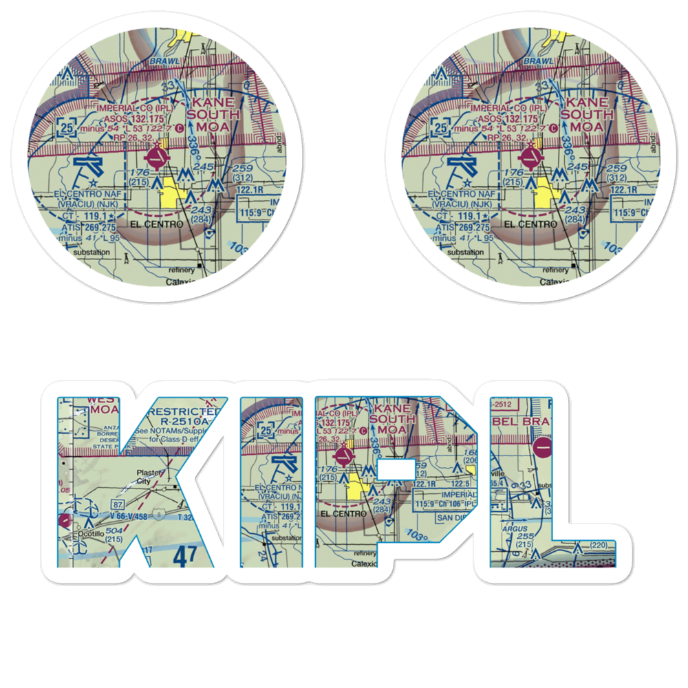 Imperial County Airport (IPL) VFR Sectional Sticker Pack 