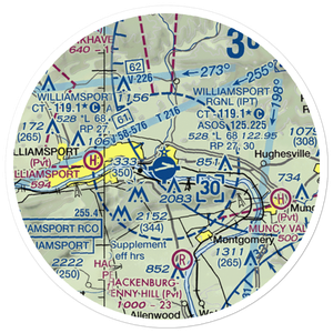 Williamsport Regional Airport (IPT) VFR Sectional Sticker (20 mile)