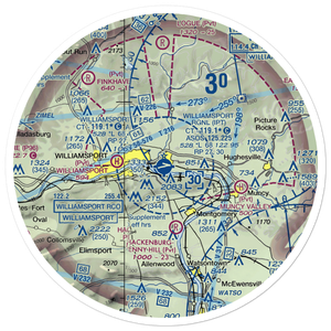 Williamsport Regional Airport (IPT) VFR Sectional Sticker (30 mile)