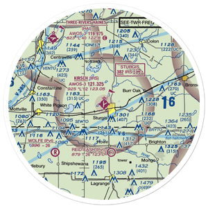 Kirsch Municipal Airport (IRS) VFR Sectional Sticker (30 mile)