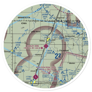 Sibley Municipal Airport (ISB) VFR Sectional Sticker (30 mile)