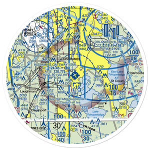 Kissimmee Gateway Airport (ISM) VFR Sectional Sticker (30 mile)
