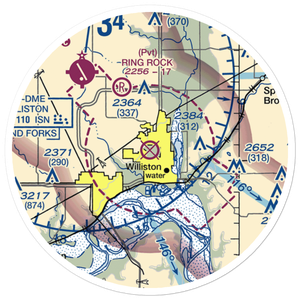 Sloulin Field International Airport (ISN) VFR Sectional Sticker (20 mile)