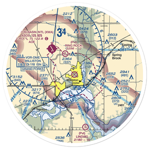 Sloulin Field International Airport (ISN) VFR Sectional Sticker (30 mile)