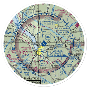 Ithaca Tompkins Regional Airport (ITH) VFR Sectional Sticker (30 mile)