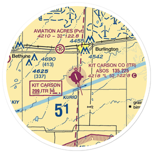 Kit Carson County Airport (ITR) VFR Sectional Sticker (20 mile)