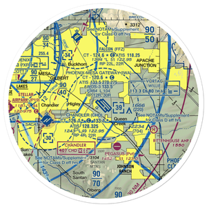Phoenix-Mesa-Gateway Airport (IWA) VFR Sectional Sticker (30 mile)
