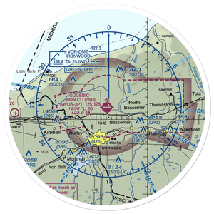 Gogebic Iron County Airport (IWD) VFR Sectional Sticker (30 mile)