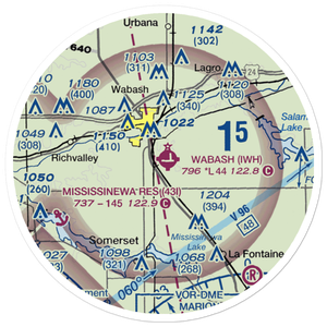 Wabash Municipal Airport (IWH) VFR Sectional Sticker (20 mile)