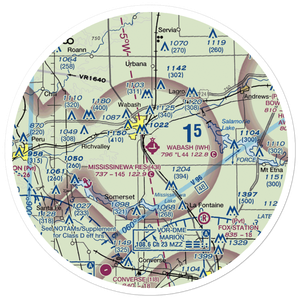 Wabash Municipal Airport (IWH) VFR Sectional Sticker (30 mile)