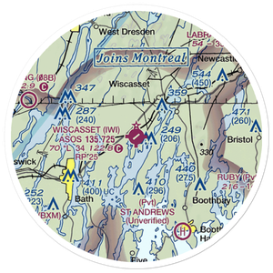 Wiscasset Airport (IWI) VFR Sectional Sticker (20 mile)