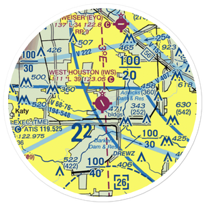 West Houston Airport (IWS) VFR Sectional Sticker (20 mile)