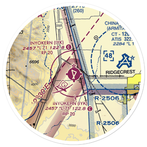Inyokern Airport (IYK) VFR Sectional Sticker (20 mile)