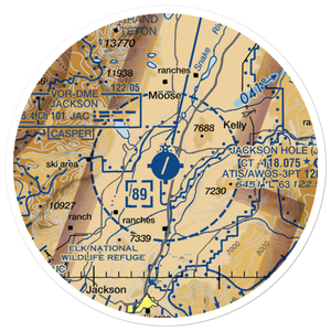 Jackson Hole Airport (JAC) VFR Sectional Sticker (20 mile)