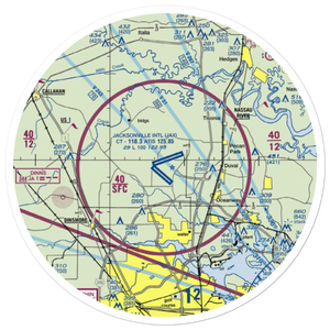 Jacksonville International Airport (JAX) VFR Sectional Sticker (20 mile)