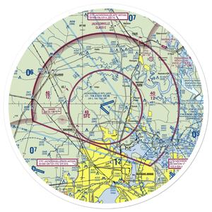 Jacksonville International Airport (JAX) VFR Sectional Sticker (30 mile)