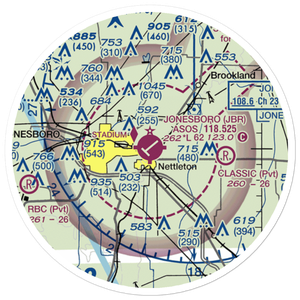 Jonesboro Municipal Airport (JBR) VFR Sectional Sticker (20 mile)