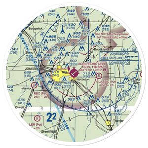 Jonesboro Municipal Airport (JBR) VFR Sectional Sticker (30 mile)