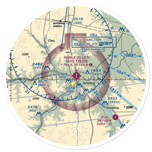 Kimble County Airport (JCT) VFR Sectional Sticker (30 mile)